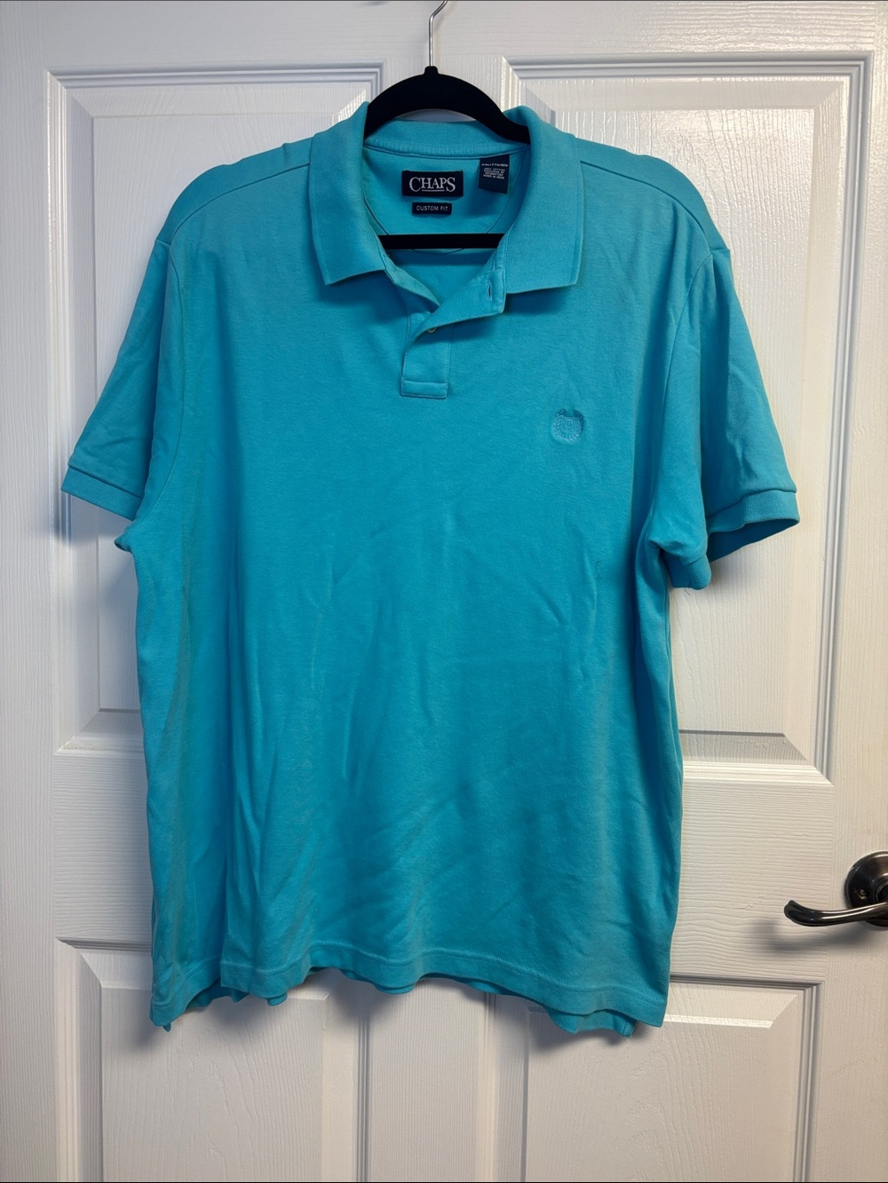 Chaps Men’s Turquoise Polo - Bright Blue